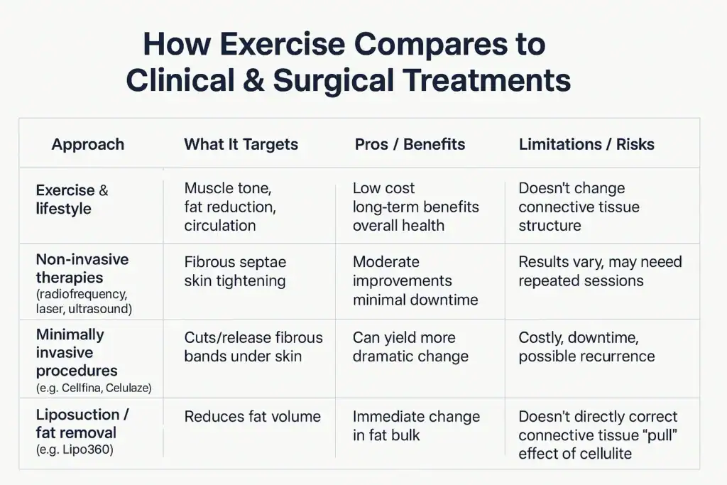 Sculpting Your Bum: Can Toning Exercises Really Reduce Cellulite? 2 How exercise compares to treatments from Lipo 360 Melton Mowbray